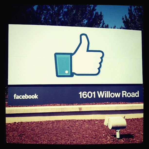 Menlo Park, May 2012: Facebook’s sign at 1601 Willow Road in the week of the company’s stock-market listing.