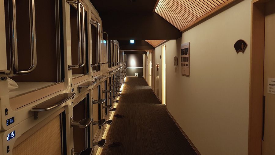 Capsule hotel, 2017: Tokyo.